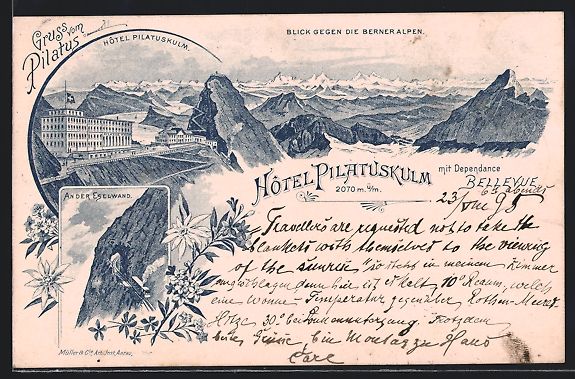 Cartoline postali: Vorläufer-Lithographie Pilatus, 1895, H – Usato da Berlin venduto da bartko-reher