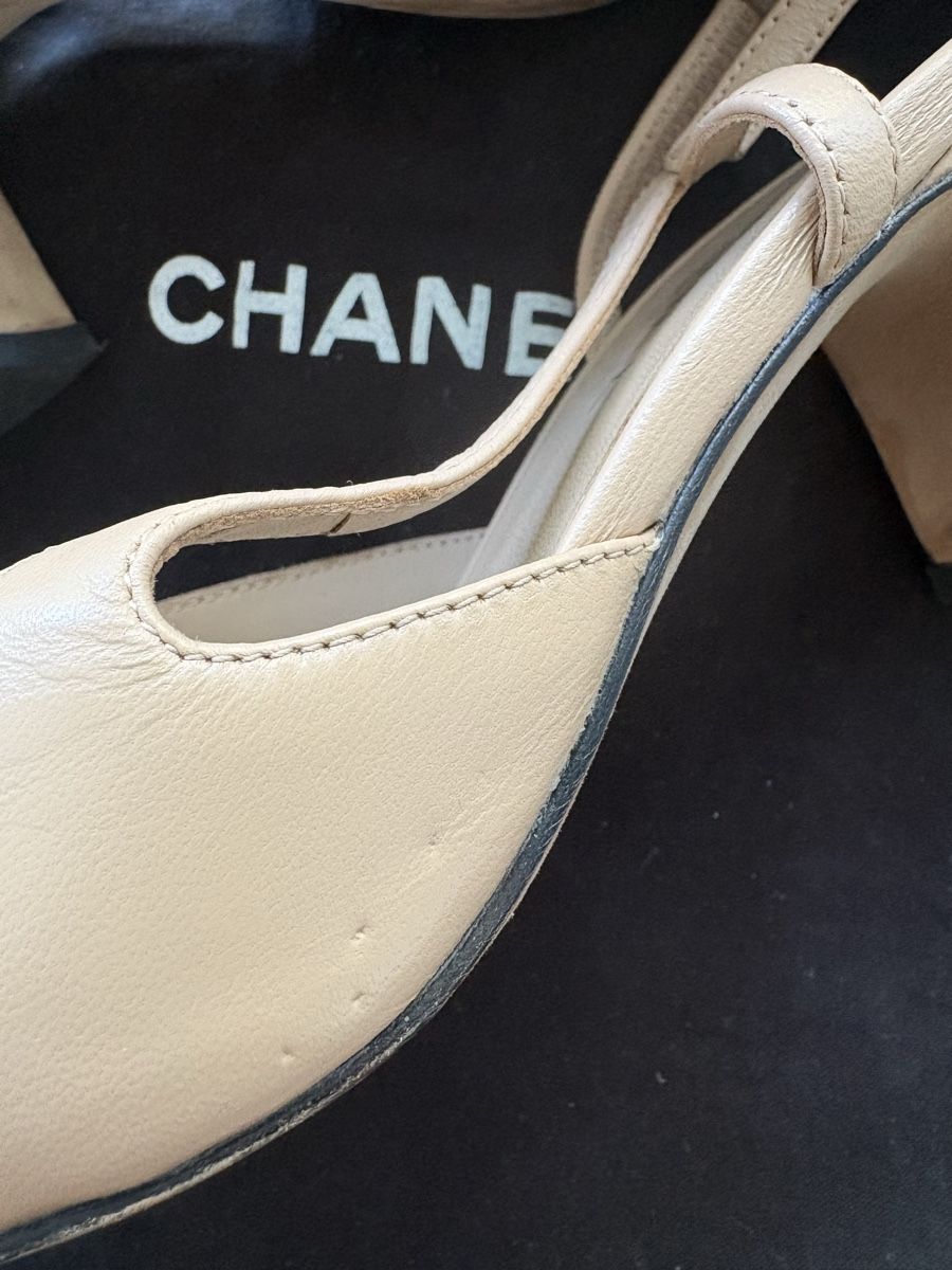 Chanel Damenschuhe: Chanel Slingback Pumps in beige/schwarz – Gebraucht aus Zürich von mausi030 6