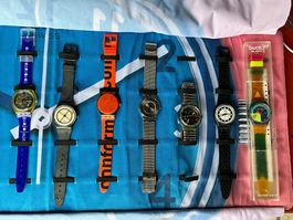 Swatch Uhren Set 7 Stuck guter Zustand / ohne Batterie