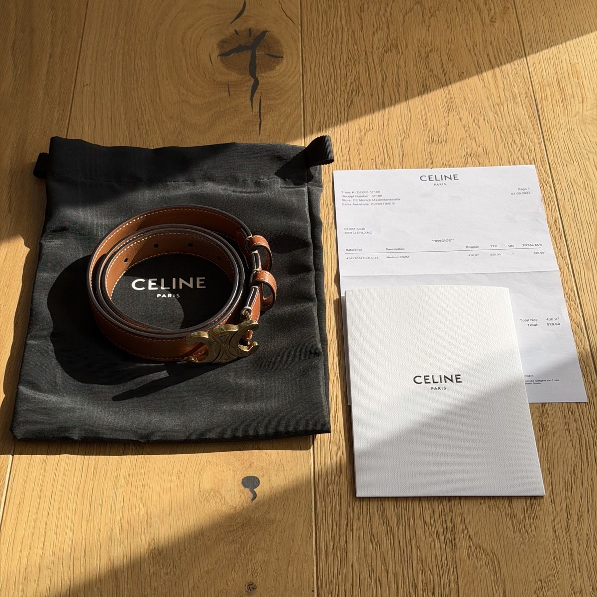 Cinture: CELINE Triomphe belt brown 75cm TOP! – Usato da Cham venduto da nad_z2js 1