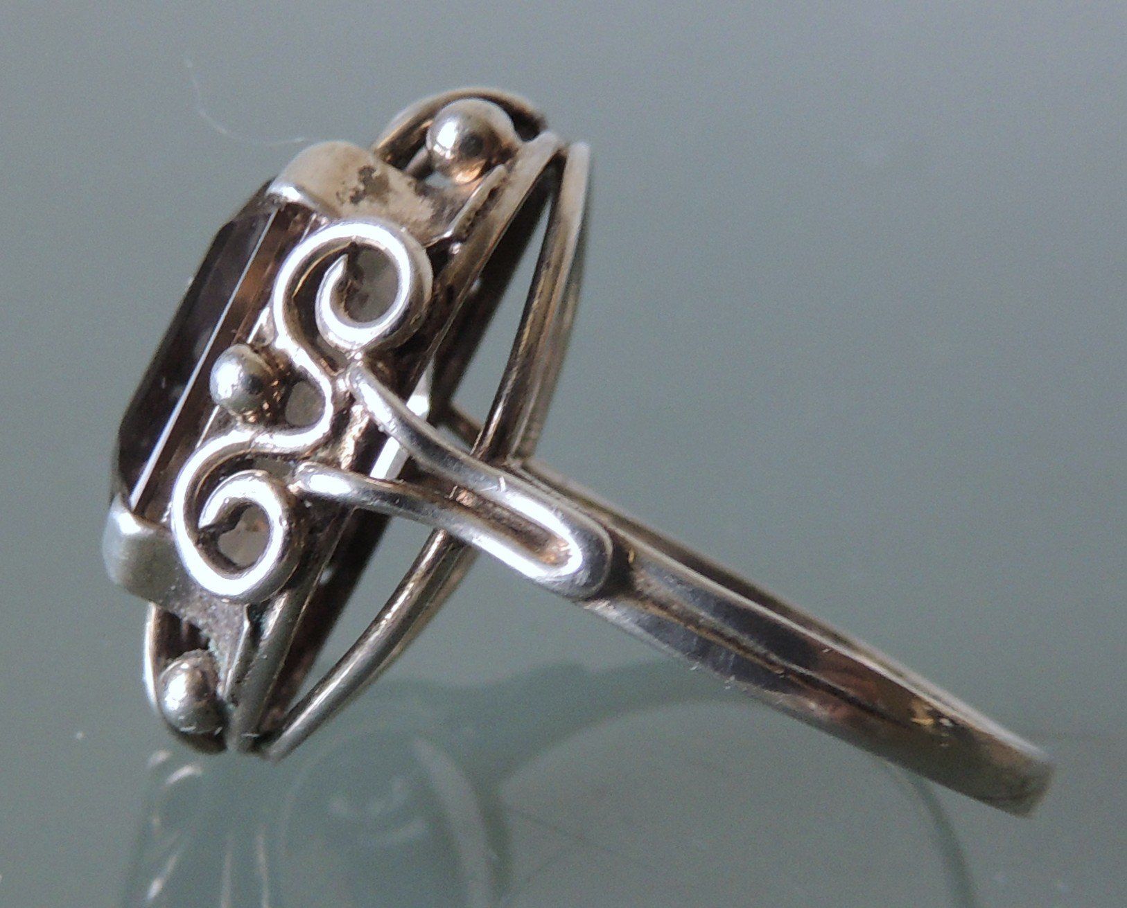 Anelli: Rauchquarz Silber 800 Fingerring Gr. 61 – Usato da Waldenburg venduto da schaller707 6