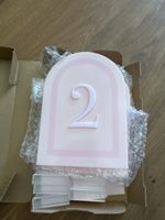 Hochzeitstisch Nummern 1 - 5 peach/pink
