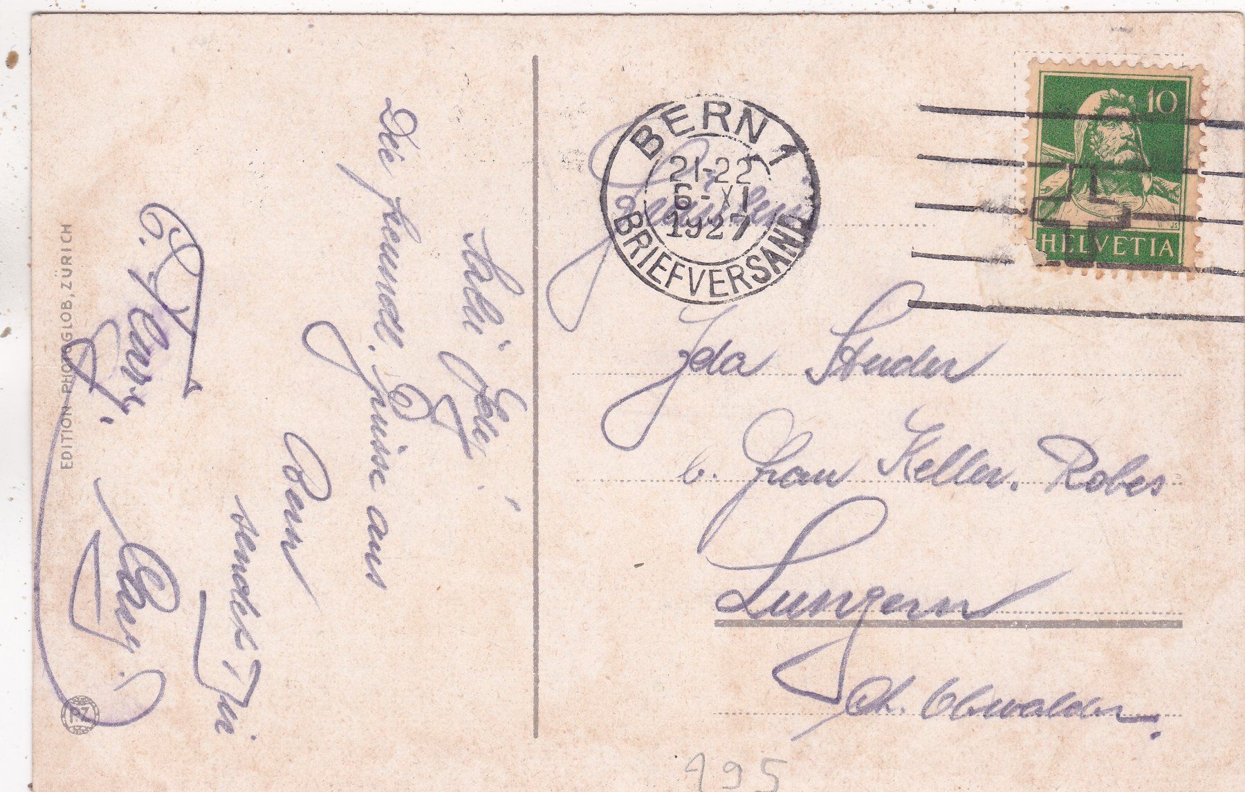 Cartoline postali: Bern Weltpostdenkmal 1927 – Usato da Herisau venduto da Lisegrat2008 1