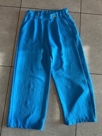 pantalon 7/8 élégant bleu turquoise gr. S