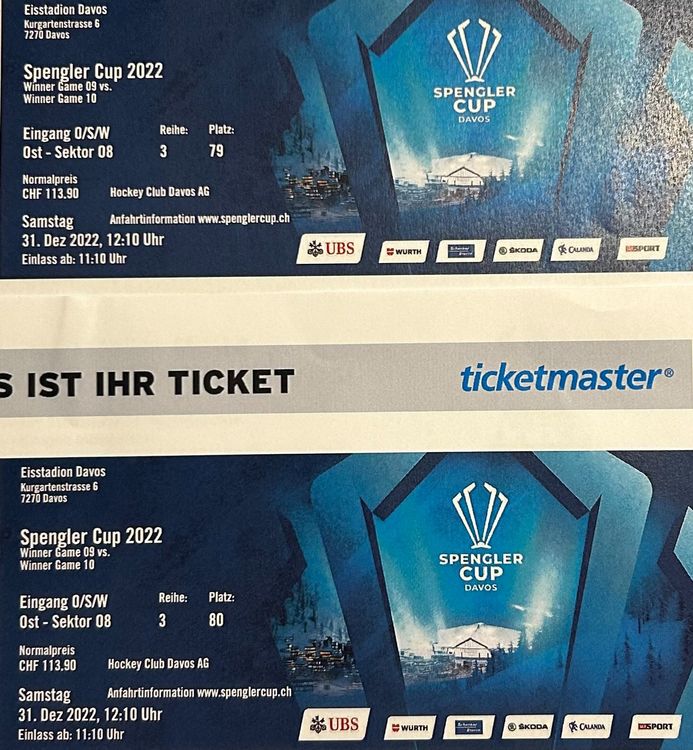 2 Spengler CupFinalSitzplatzTickets 31.12.22 Kaufen auf Ricardo