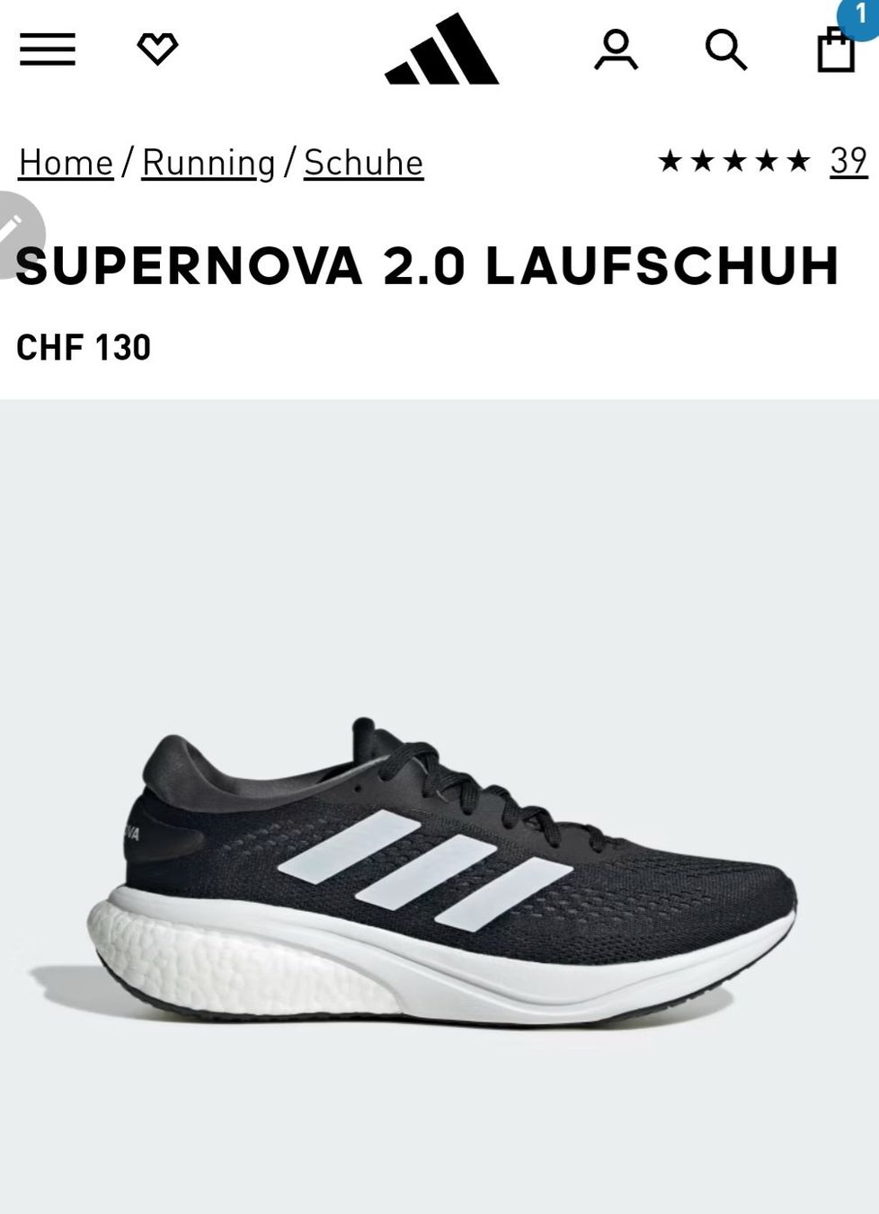 Adidas Scarpe da uomo: Adidas Supernova2 EU 44 – Nuovo (secondo la descrizione) da Zürich venduto da emanbaumi