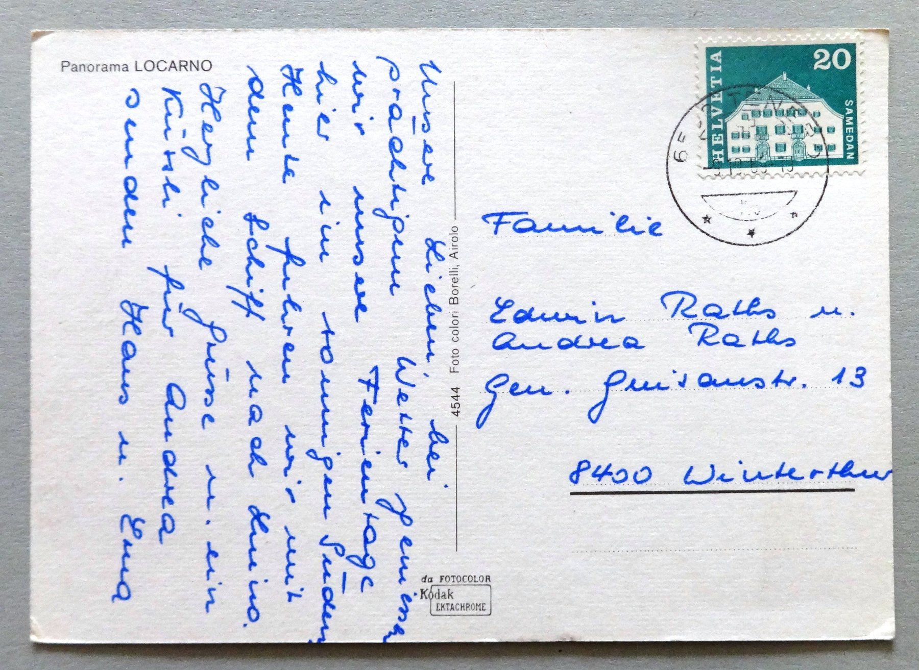 Cartes postales: Panorama Locarno – D'occasion à Fétigny par Billy2miny 1
