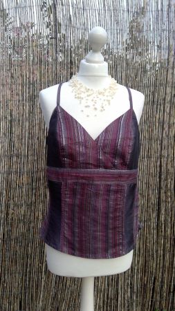 Top aubergine/fuchsia Fiorella di Verdi, taille M
