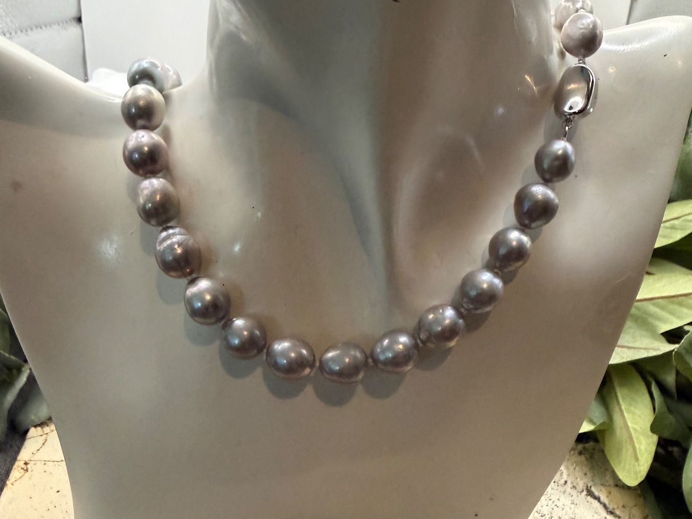 Sonstiger Schmuck: Set Collier Edisonperlen grau mit Ohrsteckern – Neu (gemäss Beschreibung) aus Luzern von S.Kern01 3