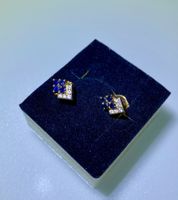 Ohrstecker Gelbgold mit Brillanten und Saphiren