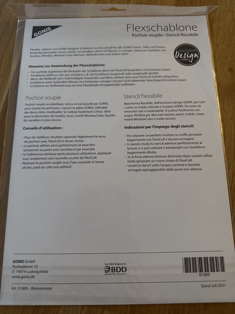 Sciablone: GONIS Flexsschablone Blumenmeer – Nuovo e nell'imballaggio originale da Knonau venduto da Dodo137 1