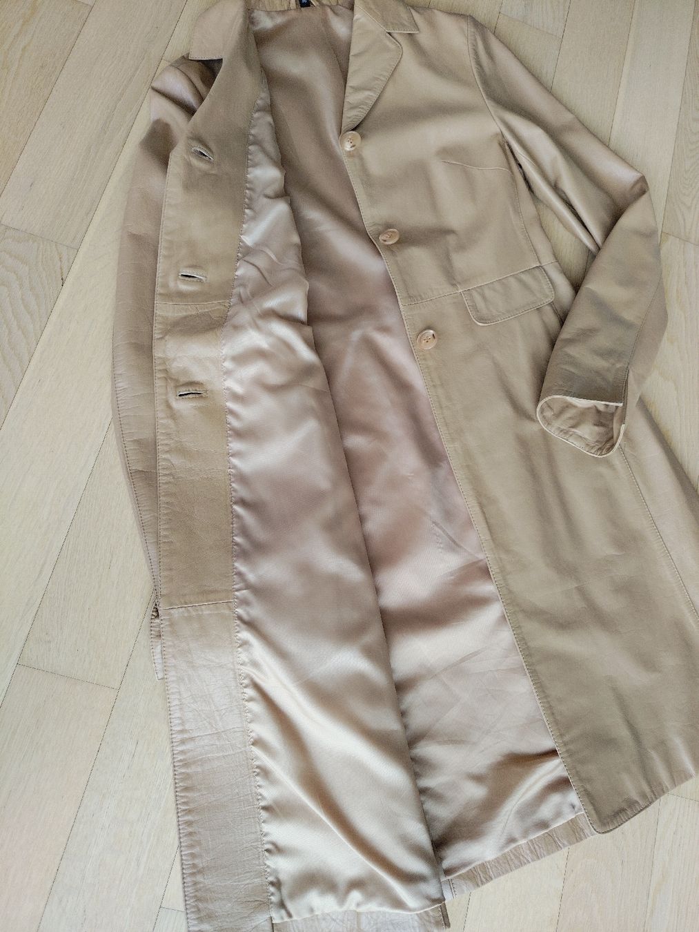 Cappotti: LEONARDO Leder Mantel Beige Size 36 – Usato da Buchrain venduto da QueenyHE51 5