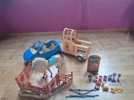 Barbie Pferdeanhänger mit Auto und viel Zubehör, Top!