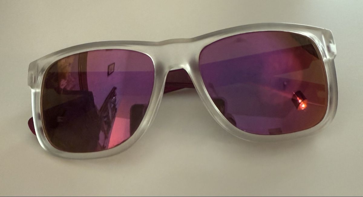 Occhiali & Lenti: Sonnenbrille transparent/pink verspiegelt Linsen – Usato da Feldbrunnen venduto da excessively 3
