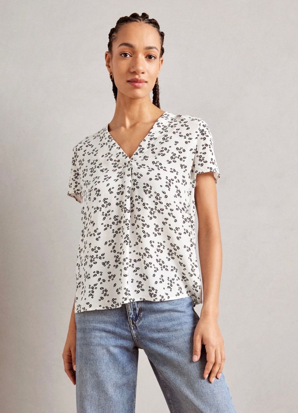 Esprit Camicette: Kurzarmbluse mit Blumenmuster Esprit – Usato da Herzogenbuchsee venduto da s.elina