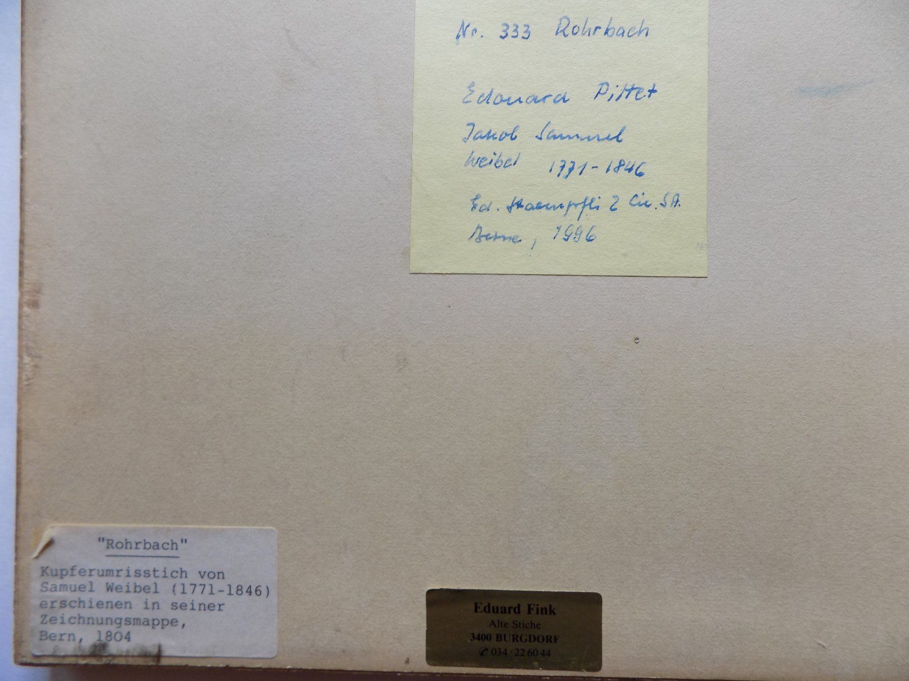 Incisioni: Rohrbach von Samuel Weibel – Usato da Risch venduto da Rischli15 6