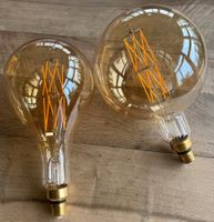 2 ampoules vintage + 3 culots métal, câble, cache plafond