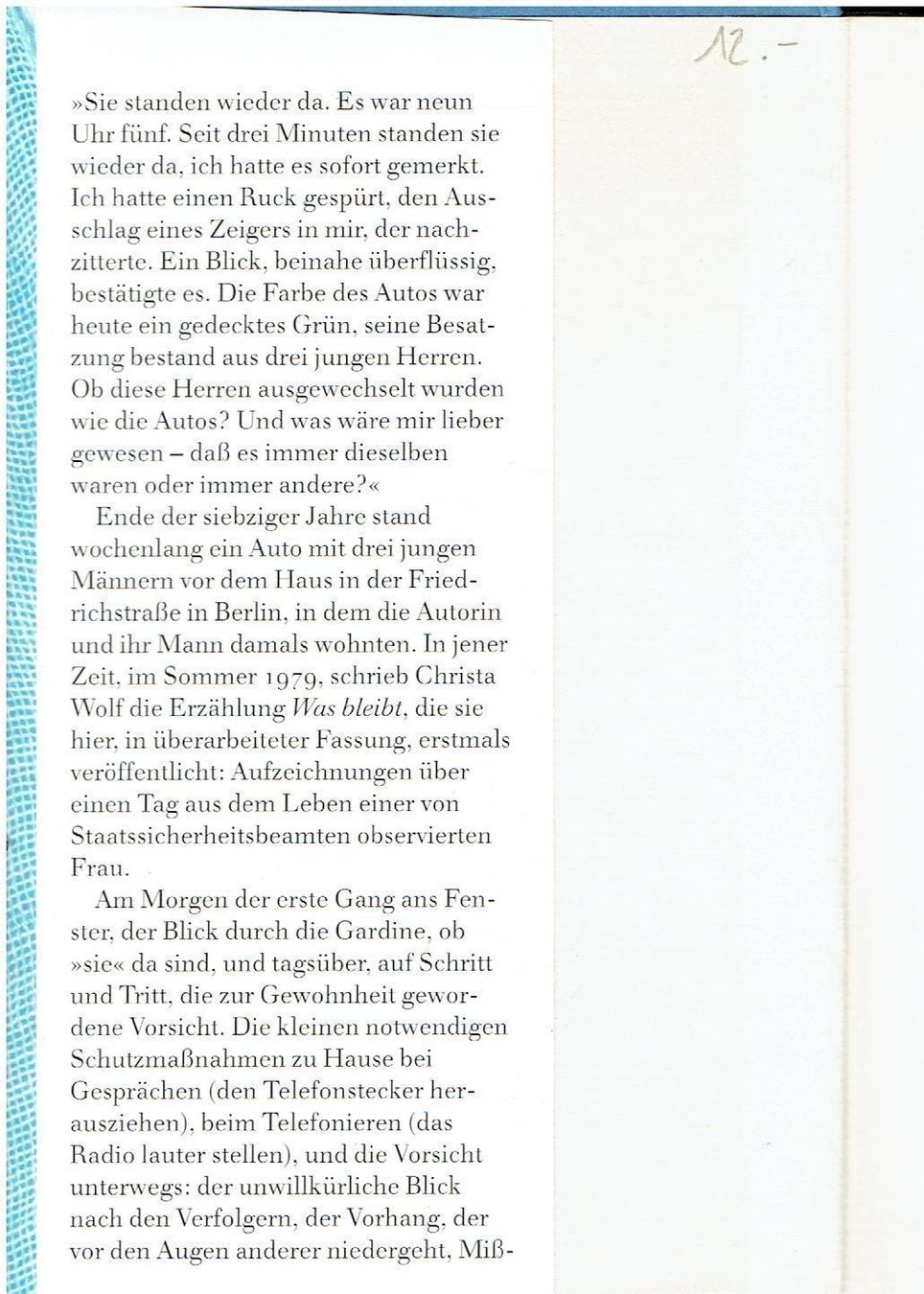 Bücher: Christa Wolf   Was bleibt – Neu (gemäss Beschreibung) aus Flims - Dorf von Stagediver 2