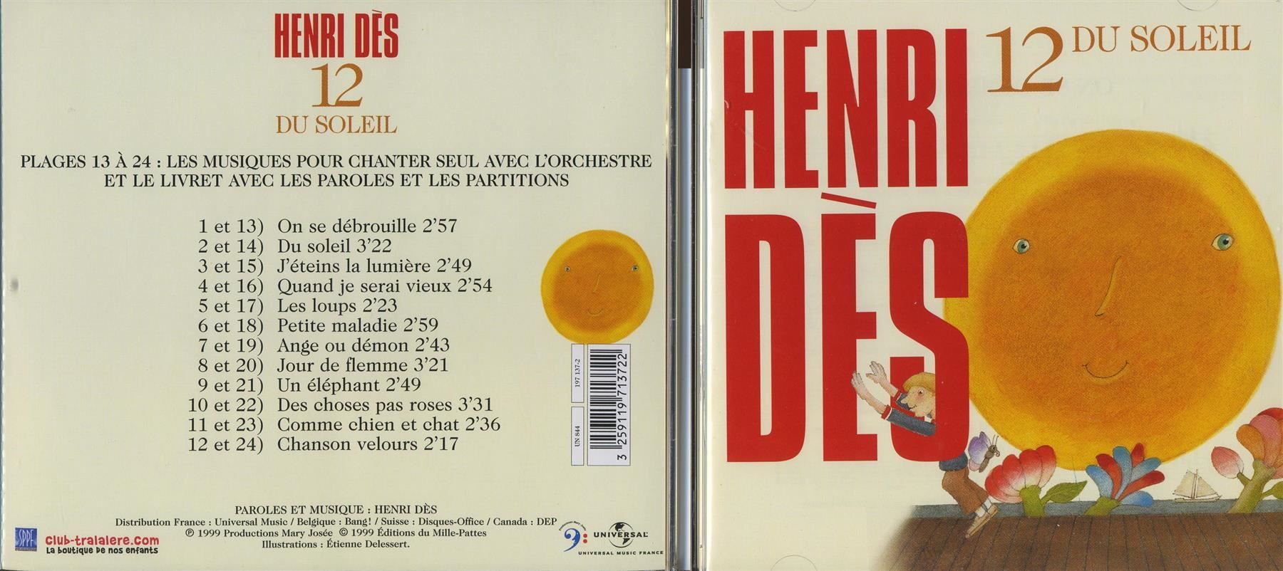 Bücher: Henri Dès 12 - Du Soleil - CD Neuf – Neu und originalverpackt aus Genève von Cockattoo 1