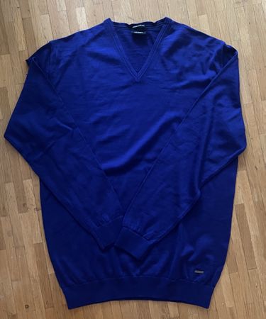 Joop Pullover V-Ausschnitt Kornblumenblau Gr. L