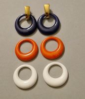 RAR Vintage TRIFARI Ohrclips „4 in 1“ gold/orange/blau/weiss