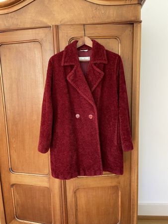Max Mara Mantel, bordeauxrot, Alpaka & Wolle, Top Zustand