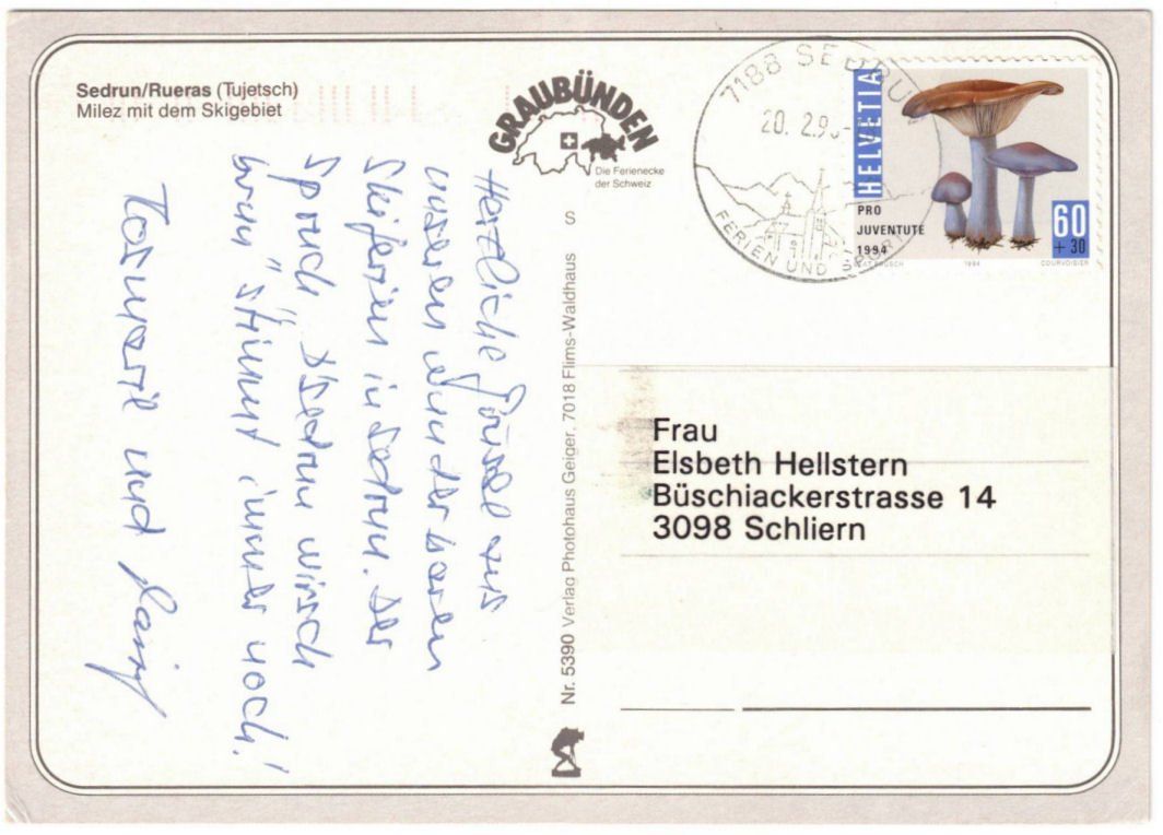 Cartoline postali: Dieni - Milez mit Skilift Cuolm--Val – Usato da Binningen venduto da Mountainrider 1