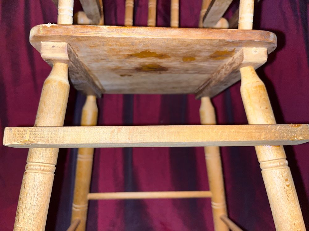 Antiker Hochstuhl, Babystuhl, Kinder-Ess-Stuhl Holz 6
