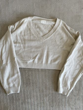 Cream Cropped Pullover