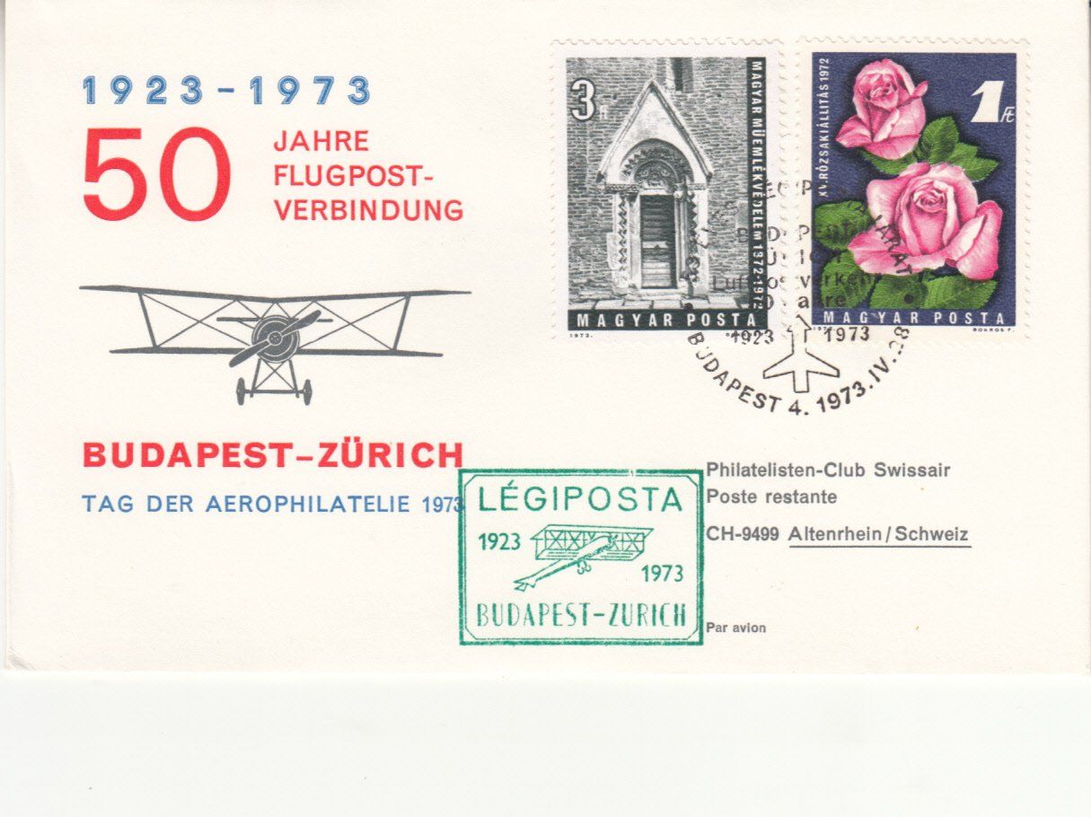 Tutti i francobolli: SLH SF 73.1  Budapest-Zürich – Usato da Bürglen TG venduto da StampGraf