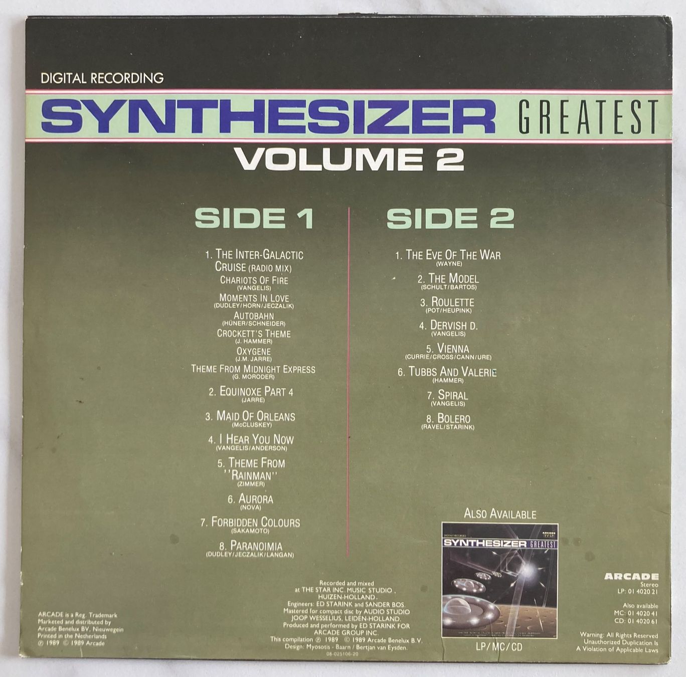 Dischi in vinile: ED STARINK - SYNTHESIZER GREATEST VOLUME 2 – Usato da Poliez-Pittet venduto da Newtown-Records 1