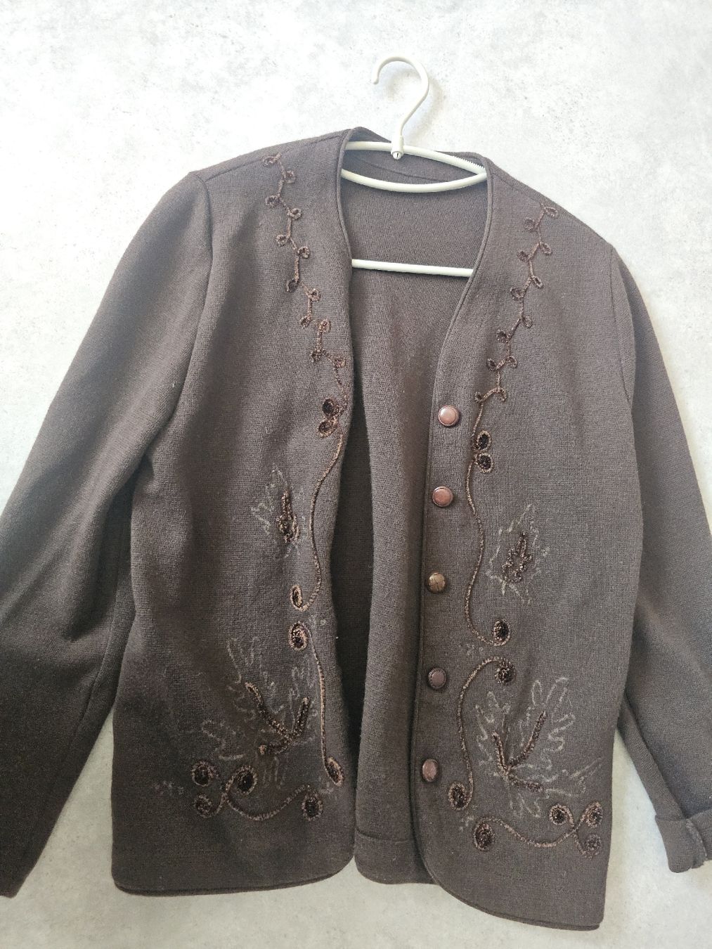 Gilet & Giacche senza maniche: Cardigan marron brodé taille M/L – Usato da Sornetan venduto da T.a333 1