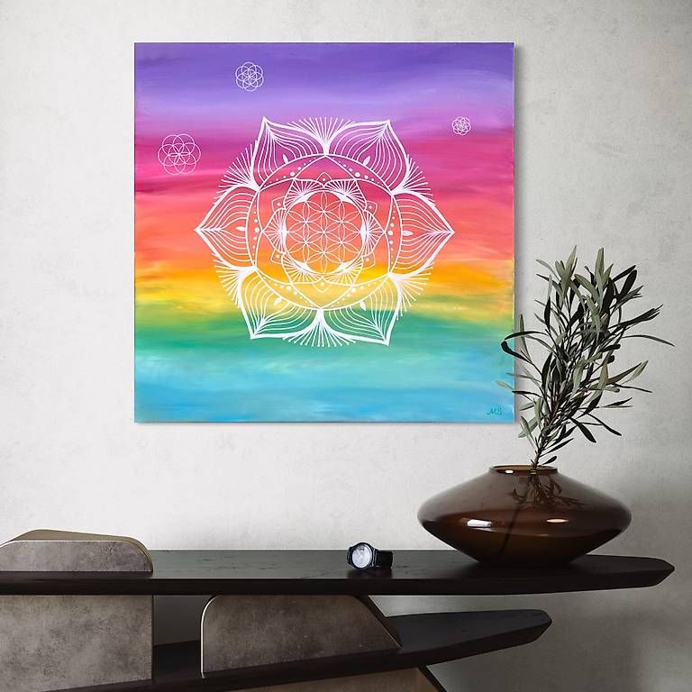 Tableaux: 70x70cm Acryl-Bild mit Mandala – Neuf avec emballage d'origine à Urdorf par manuela4