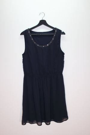 Schickes, leichtes, schwarzes Kleid mit Pailletten Gr. 40/42
