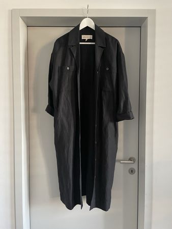 Mara Hoffman Leinen-Mantel, Schwarz, Gr. S, Neu, NP 700 CHF