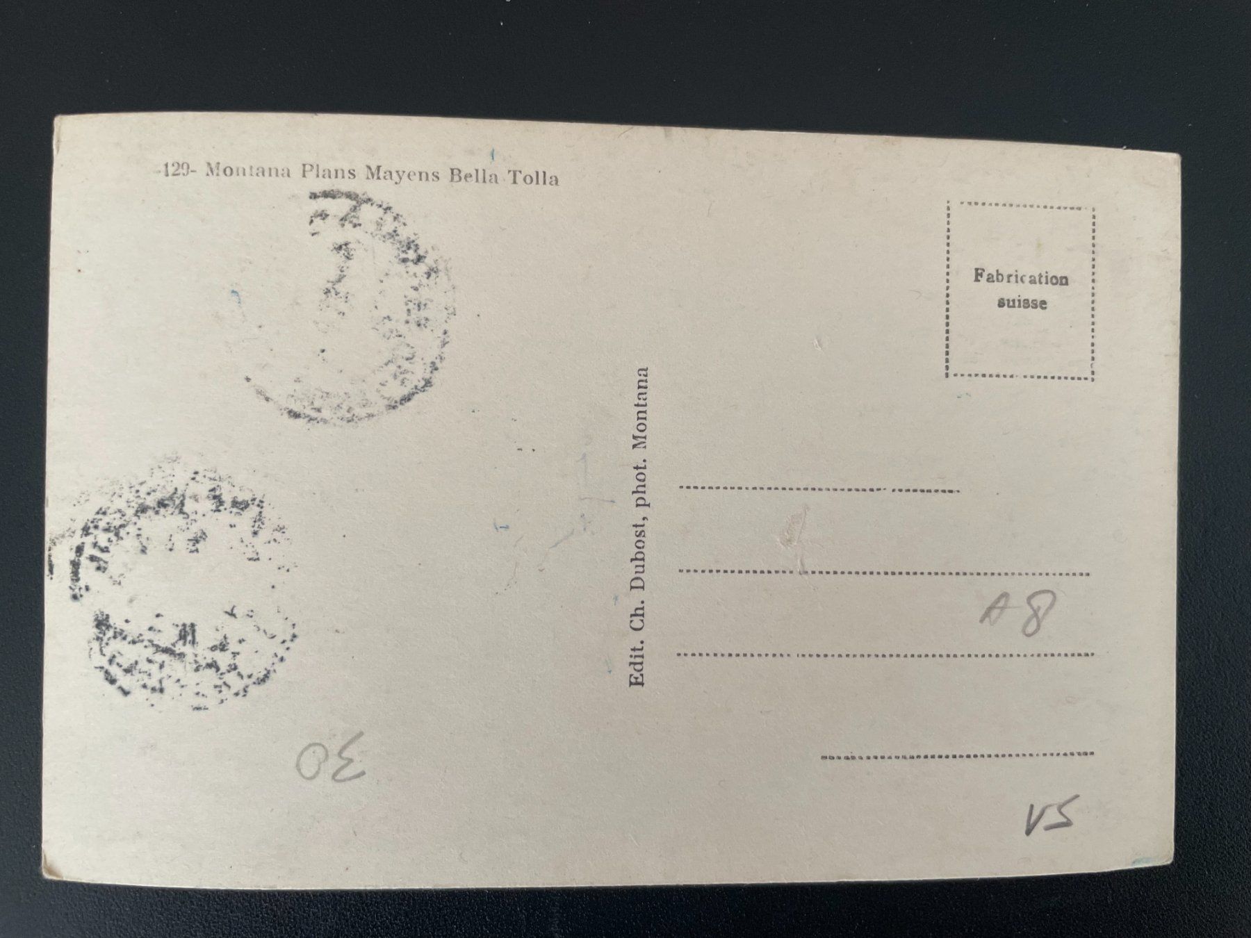 Cartoline postali: AK VS Montana, Plans Mayens Bella Tolla – Usato da Thal venduto da Danny82 1