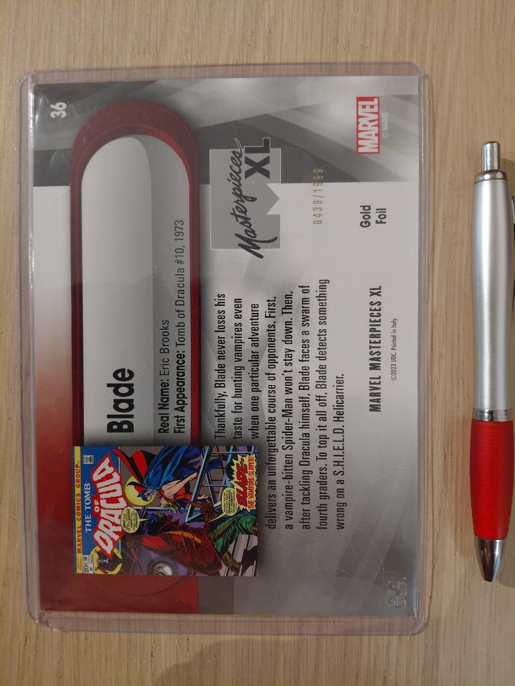 Marvel Carte collezionabili: Marvel Masterpieces XL Blade Gold Foil Card  – Nuovo (secondo la descrizione) da KLOTEN venduto da RAULMACHOTE 1