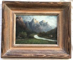 Alpines Ölgemälde auf Holz - Rahmen von Balmer Liestal