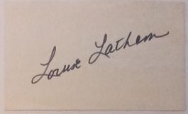 Louise Latham 1922-2018 Autogramm signiert Karte 7x10cm