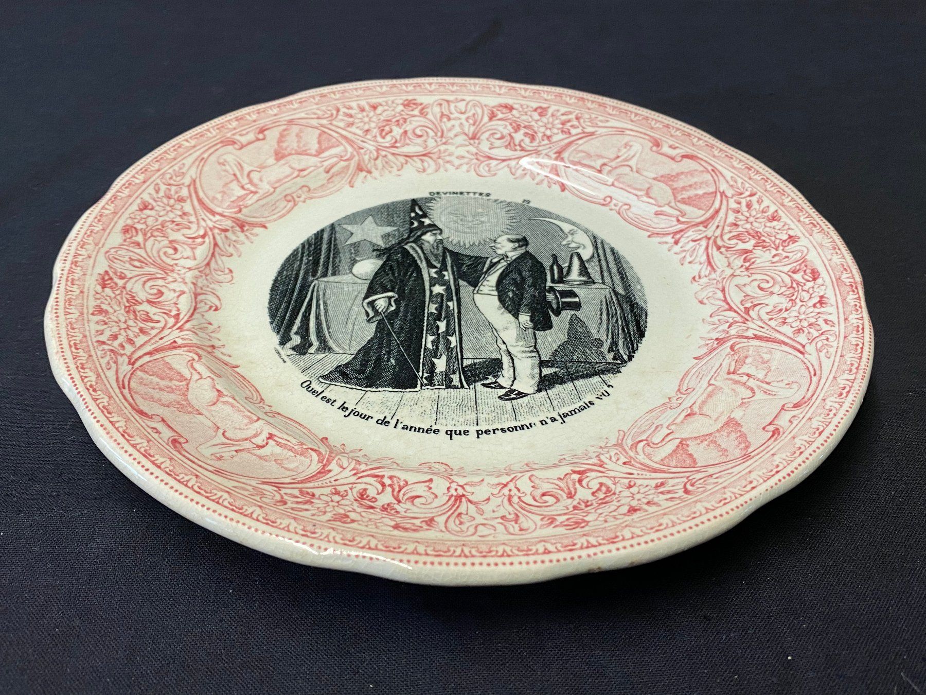 Piatti: Antike Seltene "Opaque de Sarreguemines" Teller 1875 - 1900 – Usato da Schaffhausen venduto da vintageville 9