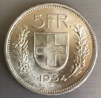 1954 5 Fr Silbermünze .835 Ag Stgl.