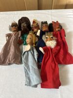 Set von 6 Handpuppen mit Holzfiguren gebrauchter Zustand