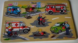 Wooden Puzzle With Vehicles Good Condition