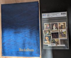 Album de timbres avec 150 timbres représentant des tableaux