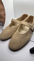 TL Round toe apricot-colored ballet flat shoes