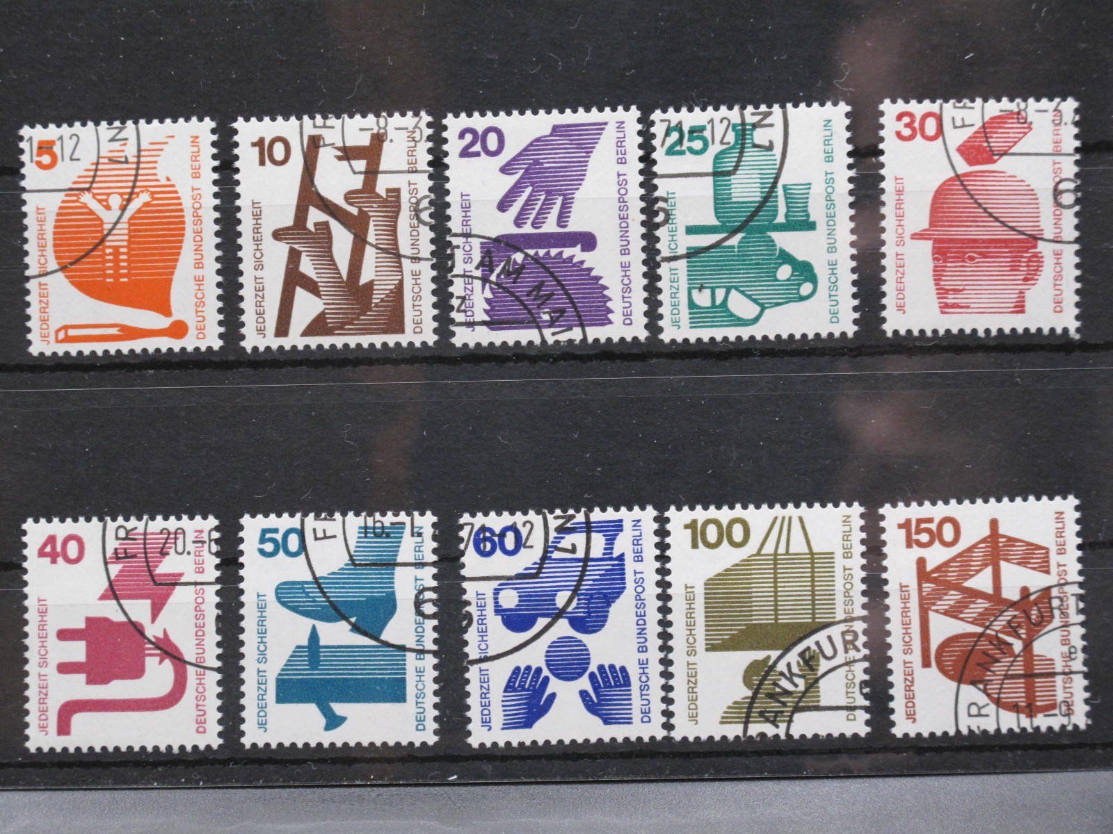 Alle Briefmarken: Berlin 1971 / 1973 Unfallverhütung I gest – Gebraucht aus Wil SG von fva01