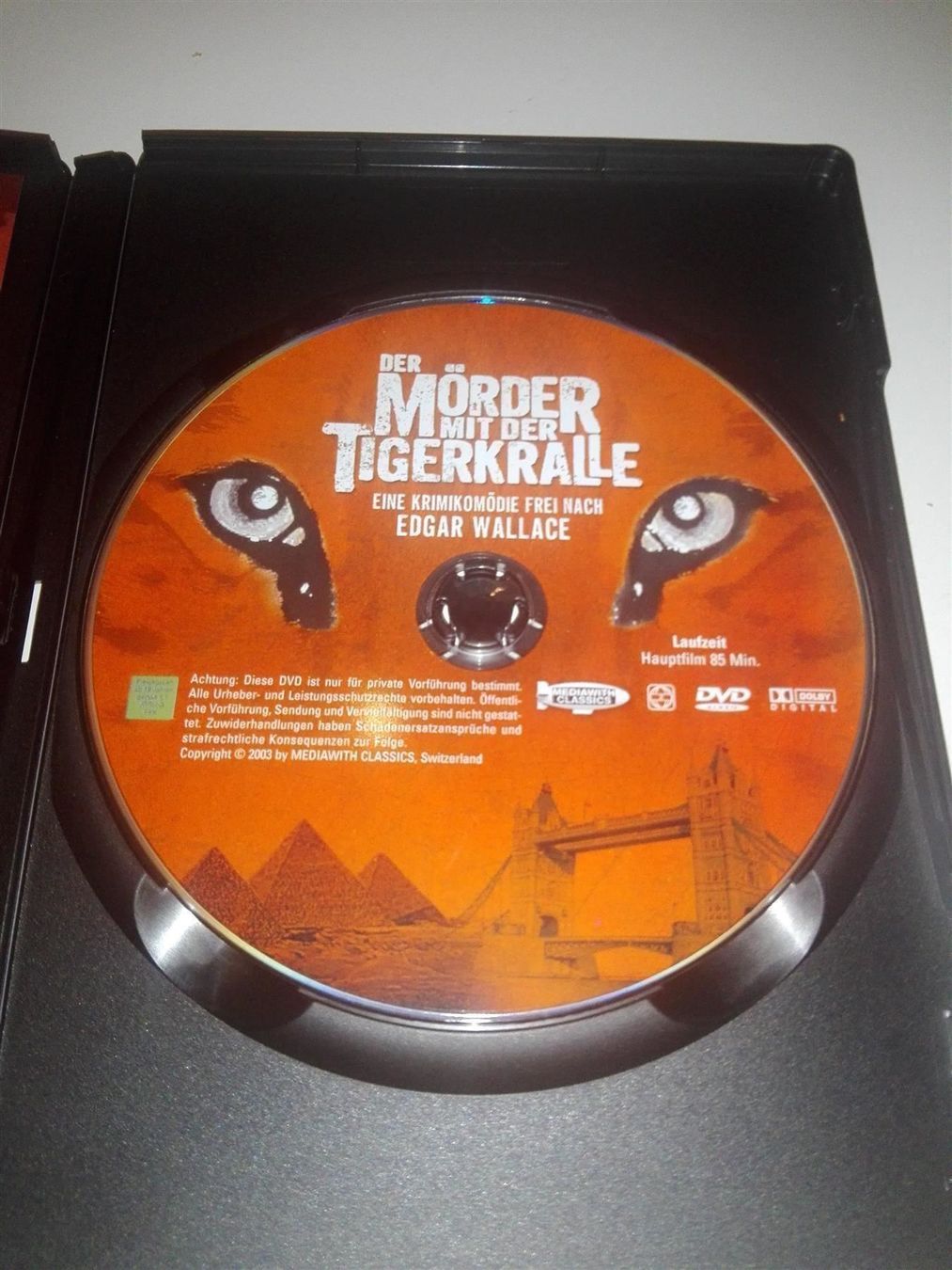 Tutti i DVDs: Der Mörder mit der Tigerkralle                     ©'1986 – Usato da St.Gallen venduto da elk2022 2