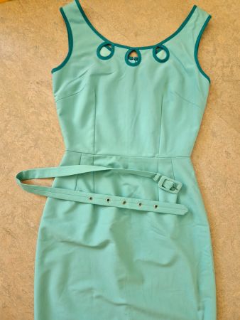 KLEID DRESS S 36 TÜRKIS DAISY DAPPER RETRO CLOTHING , TOP
