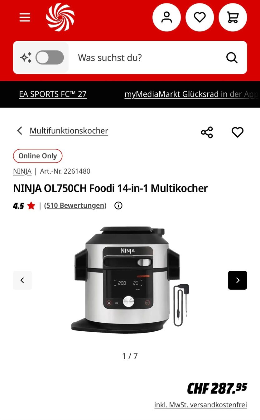 Küchengeräte: Ninja Foodi Multikocher – Gebraucht aus Horw von ver_kls9 2