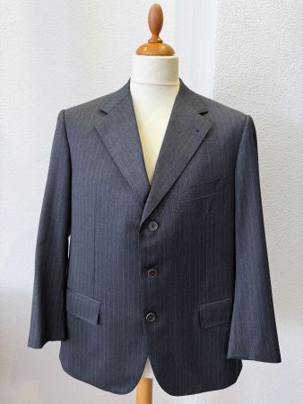 Ravazzolo Sartoria Anzug Sakko Grau Nadelstreifen Gr. 50